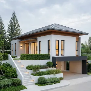 Hillside Zen Home With Nested Carport