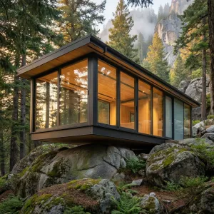 Cliffside Floating Glass Retreat