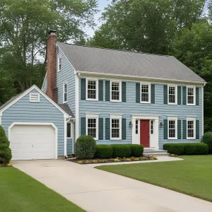 Seaside Blue Colonial with Verdant Shutters