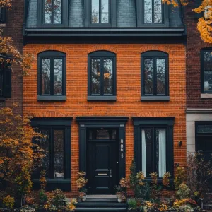 Brick Haven Amidst Autumn Leaves