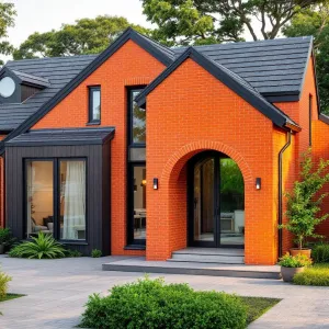 Blazing Brick Haven with Midnight Trimmings