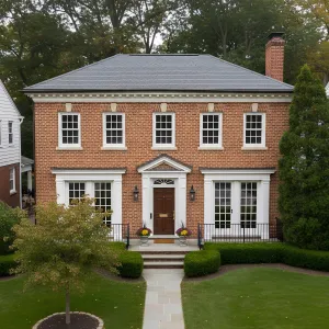 Brick Colonial with Portico Poise