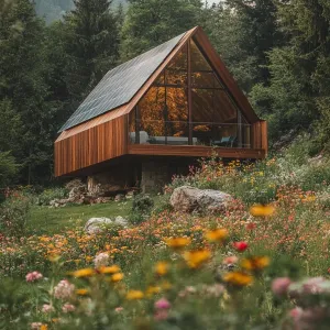 Modern Minimalist Cabin With Solar Panels