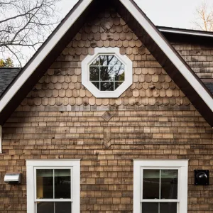 Octagon Window Cedar Shingle Gable