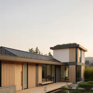 Lakeside Plinths And Reeded Calm