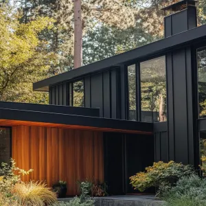 Two-tone Black and Natural Wood Accents