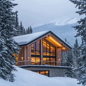Alpine Lantern Lodge in the Snow