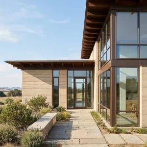 Sunwashed Plains Earthen Courtyard Residence