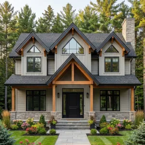 Forest Framed Cottage With Timber Peaks