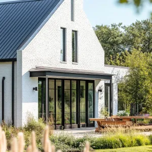 Whitewashed Brick With Contemporary Steel Elements