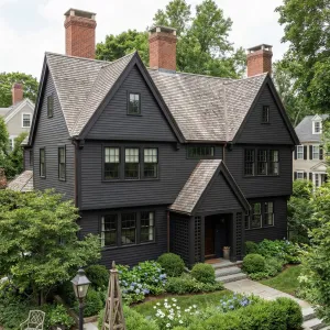 Charcoal Gabled Garden Residence