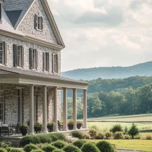 Graceful Stone Homestead with a Verdant Meadow View