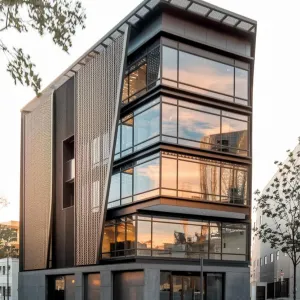 Angular Elegance: Mesh and Glass Symphony