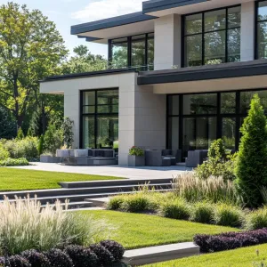 Sleek Retreat with a Grassland Symphony