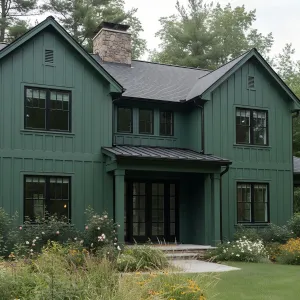 Deep-Canopy Board-and-Batten Residence