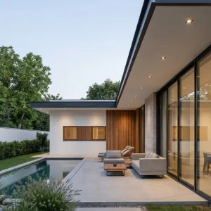 Calm Courtyard Villa Beside Slim Pool