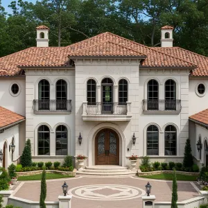 Chic Mediterranean Homestead with Enchanting Balconies