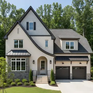 Onyx-Trimmed Swoop-Gable Tudor