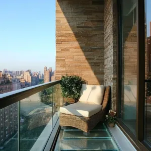 Floating Balcony With Glass Floor Tiles