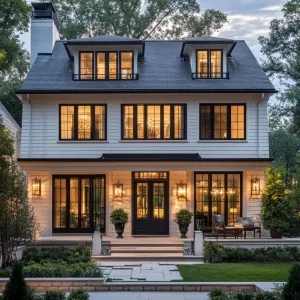 Elegant Glow Manor at Dusk