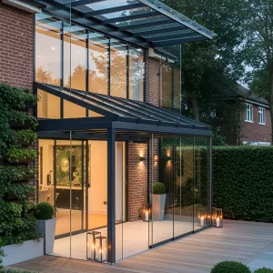 Sleek Glass Terrace Design Illuminates Modern Living