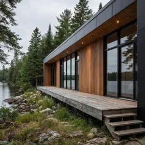 Lakeshore Linear Timber Panorama Retreat