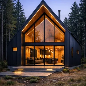 Glowing A-Frame Woodland Hideout