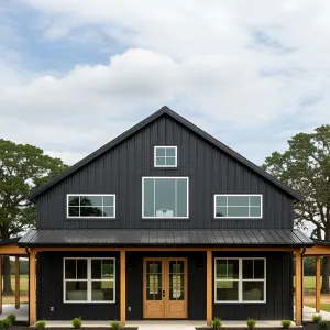 Sleek Black Barn House Design