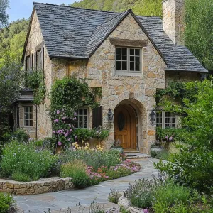 Serene Stone Haven with Petals