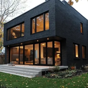 Jet-black Brick With White Interior Contrasts