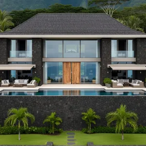 Volcanic Stone Majesty: A Tropical Hideaway