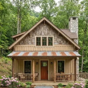 Rustic Porchfront Mountain Bungalow