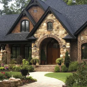 Preview of Rustic Stone Retreat With Warm Eaves