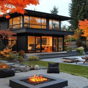 Modern Chic Villa With Cozy Fire Pit