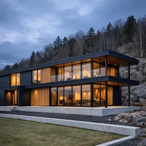 Cliffside Nordic Cantilevered Glass Lodge