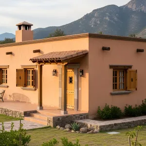 Clay-Clad Cottage with Mountain Views