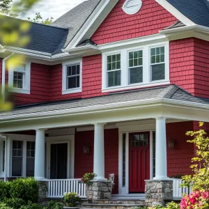 Picturesque Red Home With Character