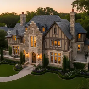 Quoined-Stone Tudor with Leaded Glow