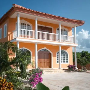 Sunlit Orange Dream: Caribbean Villa Vibes