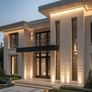 Twilight Opulence: The Lit Facade Wonderland