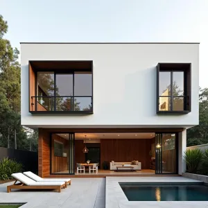 Minimalist Masterpiece with Poolside Charm