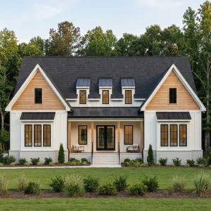 Gabled Farmhouse Cottage With Lawn Borders