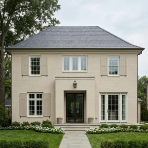 Tailored Beige Villa With Slate Roof