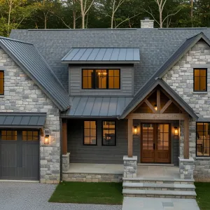 Stone and Timber Tranquility in the Woods