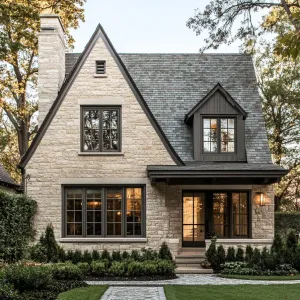Charming Stone Residence with a Pebble Pathway
