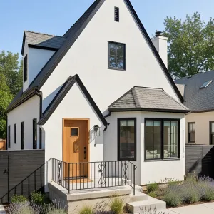 Graphite-Edged Ivory Gable Cottage