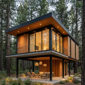 Uplifted Forest Courtyard House