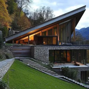 Stunning Slope House Perched on a Verdant Hill