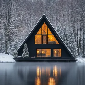 A-Frame Escape by the Frozen Lake