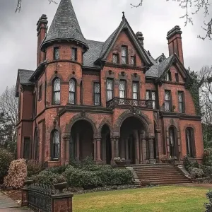 Mysterious Mansion in Red Brick Majesty